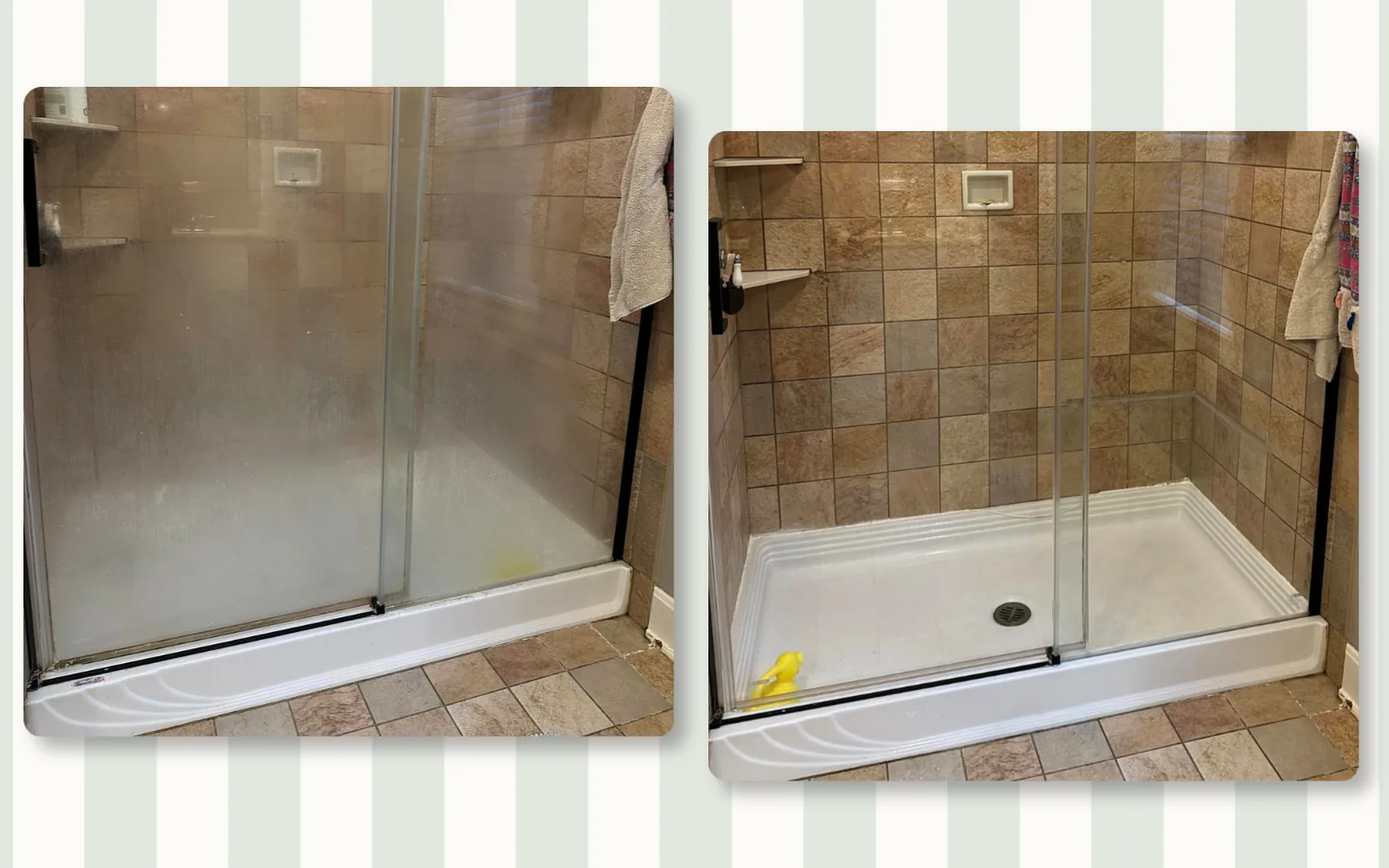 Residential bathtub cleaning before and after by Tidy KC