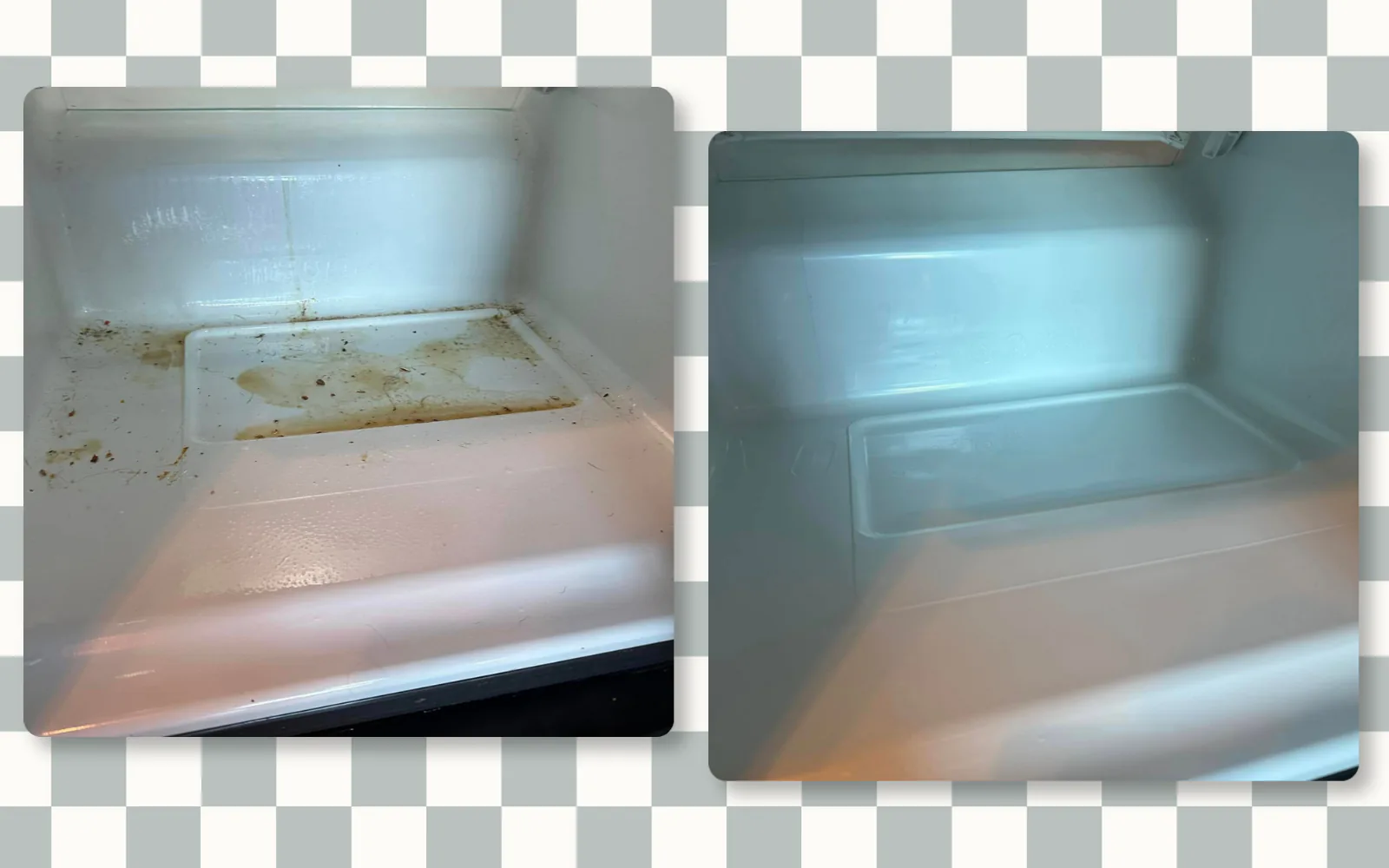 Inside fridge cleaning before and after by Tidy KC