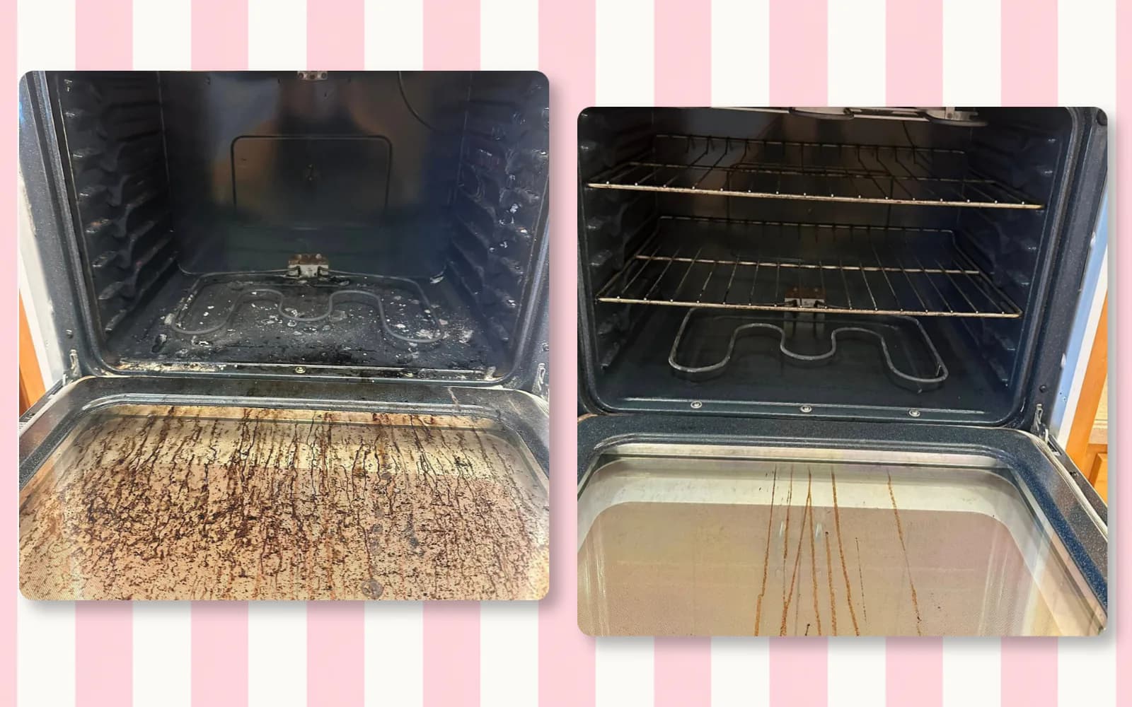 Oven cleaning before and after by Tidy KC