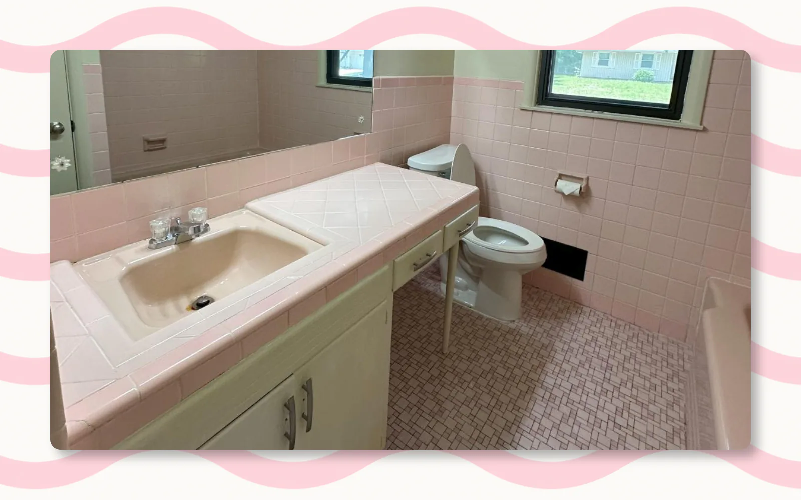Residential double vanity cleaning completed by Tidy KC