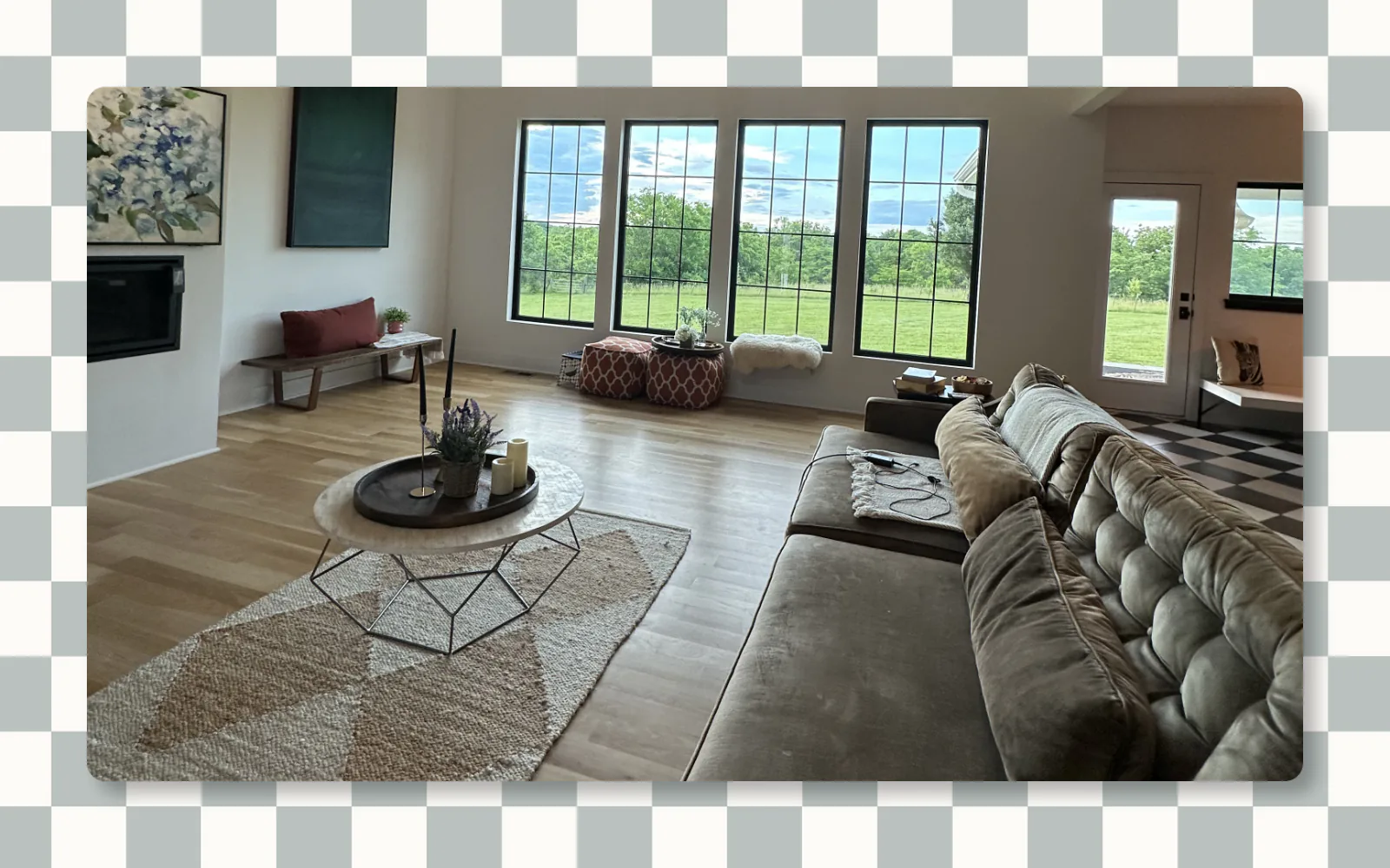 Residential open living room cleaning completed by Tidy KC