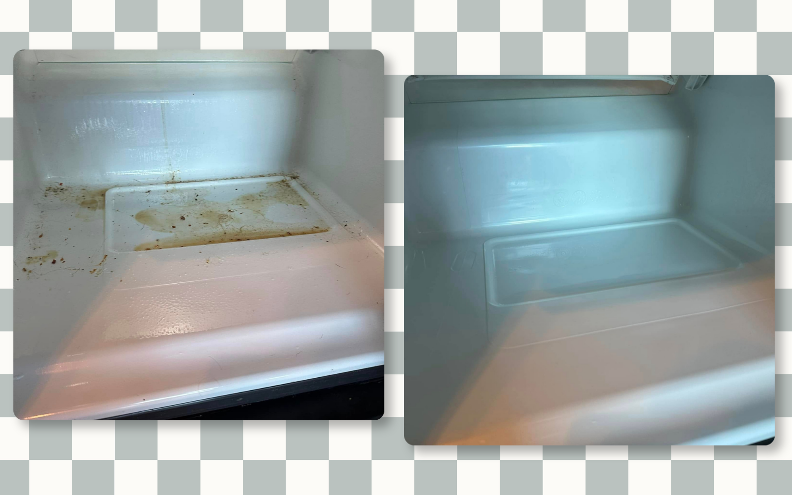Inside fridge cleaning before and after by Tidy KC