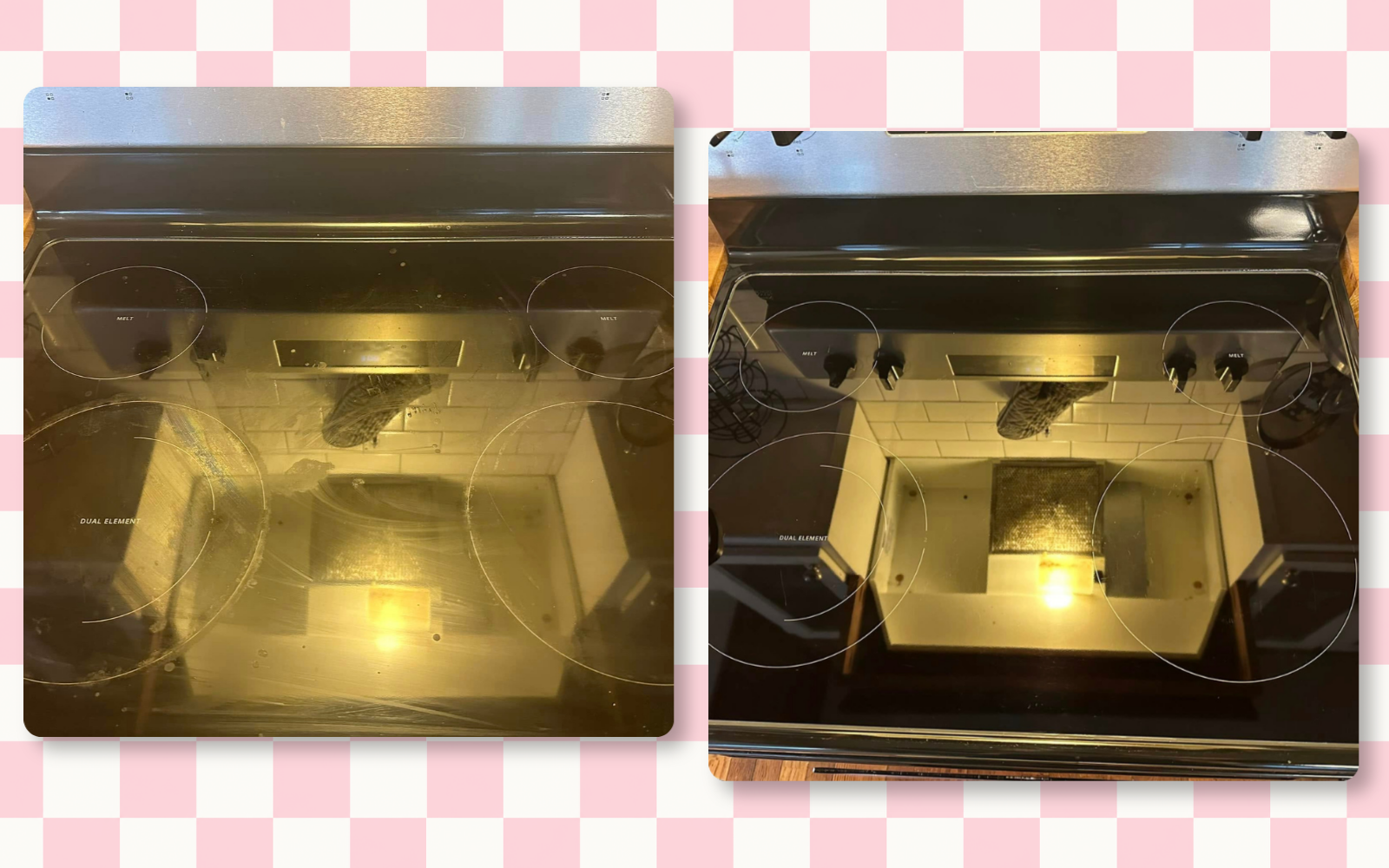 Stove top cleaning before and after by Tidy KC